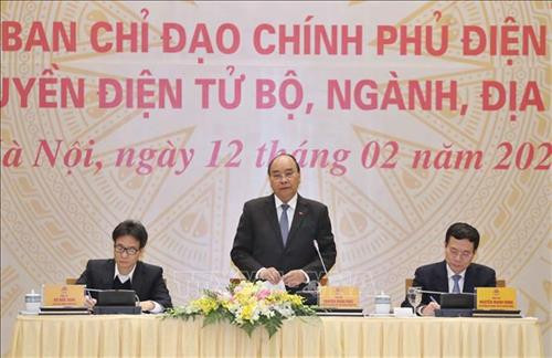 Thủ tướng Nguyễn Xuân Phúc, Chủ tịch Uỷ ban quốc gia về Chính phủ điện tử phát biểu. Ảnh: Thống Nhất – TTXVN Thủ tướng Nguyễn Xuân Phúc, Chủ tịch Uỷ ban quốc gia về Chính phủ điện tử phát biểu. Ảnh: Thống Nhất – TTXVN