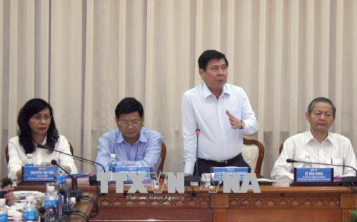 Chủ tịch UBND Thành phố Hồ Chí Minh Nguyễn Thành Phong kết luận phiên họp. Ảnh: Tiến Lực - TTXVN Chủ tịch UBND Thành phố Hồ Chí Minh Nguyễn Thành Phong kết luận phiên họp. Ảnh: Tiến Lực - TTXVN