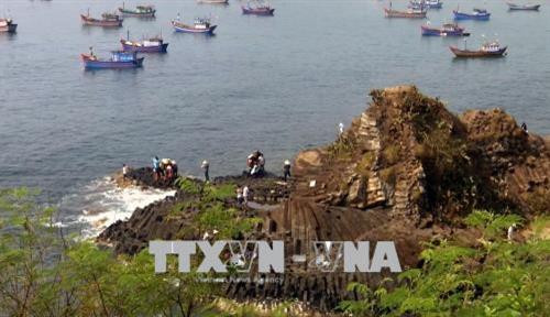 Gành Đá Đĩa nhìn từ trên cao. Ảnh: Thế Lập - TTXVN Gành Đá Đĩa nhìn từ trên cao. Ảnh: Thế Lập - TTXVN