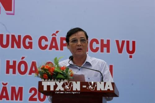 Phó Giám đốc Sở Y tế Thành phố Hồ Chí Minh Nguyễn Hữu Hưng phát động Chiến dịch năm 2018. Ảnh: Tiến Lực – TTXVN