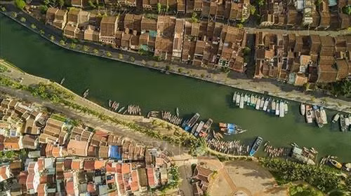 Toàn cảnh thành phố Hội An, nằm bên bờ sông Hoài. Ảnh: TTXVN