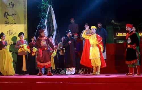 Các hoạt cảnh tái hiện công lao dựng nước và giữ nước của vương triều Trần. Ảnh: Thế Duyệt – TTXVN