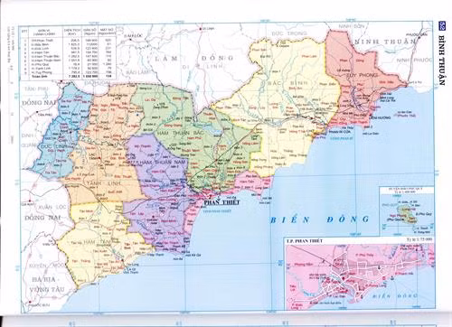 Bản đồ tỉnh Bình Thuận – Vị trí địa lý và các đơn vị hành chính. Ảnh : itgate.com.vn
