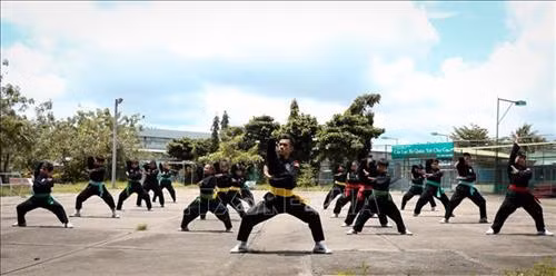 Môn sinh võ Gò Công thực hiện bài quyền bộ pháp trỏ. Ảnh: Nam Thái – TTXVN Môn sinh võ Gò Công thực hiện bài quyền bộ pháp trỏ. Ảnh: Nam Thái – TTXVN