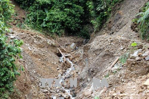 Con đường liên bản vào hai bản Pá Sập và Pá Đởn, xã Nậm Pì, huyện Nậm Nhùn, có hàng chục điểm sạt lở nghiệm trọng, khiến việc đi lại của bà con hai bản này gặp rất nhiều khó khăn. Ảnh: Công Tuyên – TTXVN Con đường liên bản vào hai bản Pá Sập và Pá Đởn, xã Nậm Pì, huyện Nậm Nhùn, có hàng chục điểm sạt lở nghiệm trọng, khiến việc đi lại của bà con hai bản này gặp rất nhiều khó khăn. Ảnh: Công Tuyên – TTXVN