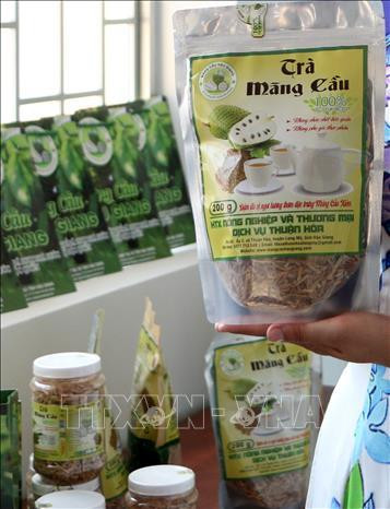 Sản phẩm Mãng cầu Hậu Giang đã được đăng ký nhãn hiệu. Ảnh: Duy khương - TTXVN Sản phẩm Mãng cầu Hậu Giang đã được đăng ký nhãn hiệu. Ảnh: Duy khương - TTXVN