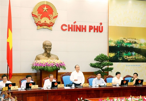 Thủ tướng Nguyễn Xuân Phúc chủ trì Phiên họp Chính phủ thường kỳ tháng 8 năm 2016. Ảnh: Thống Nhất-TTXVN