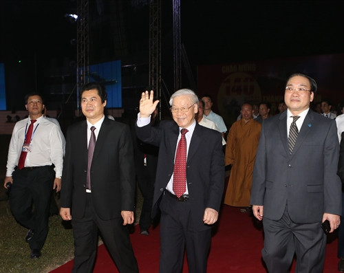 Tổng Bí thư Nguyễn Phú Trọng tớ dự Lễ kỷ niệm. Ảnh: Trí Dũng – TTXVN