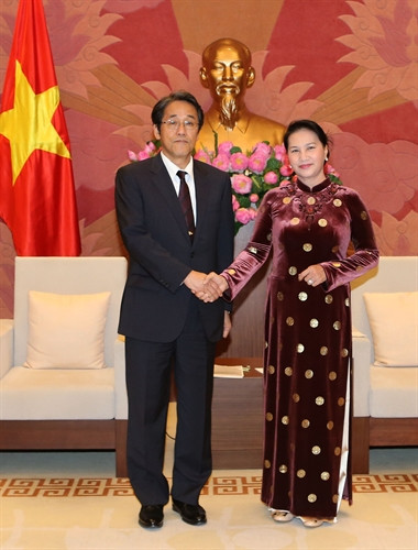 Chủ tịch Quốc hội Nguyễn Thị Kim Ngân tiếp Ngài Umeda Kunio, Đại sứ Nhật Bản tại Việt Nam đến chào xã giao, nhân dịp nhận nhiệm kỳ công tác tại Việt Nam. Ảnh: Trọng Đức - TTXVN