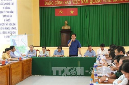 Bí thư Thành ủy Thành phố Hồ Chí Minh Đinh La Thăng phát biểu tại buổi làm việc với chính quyền và nhân dân huyện Cần Giờ. Ảnh: Nguyễn Chung - TTXVN