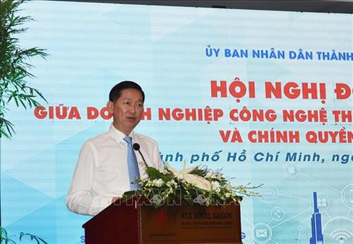 Phó Chủ tịch UBND Thành phố Hồ Chí Minh Trần Vĩnh Tuyến phát biểu tại hội nghị. Ảnh: Xuân Anh – TTXVN Phó Chủ tịch UBND Thành phố Hồ Chí Minh Trần Vĩnh Tuyến phát biểu tại hội nghị. Ảnh: Xuân Anh – TTXVN
