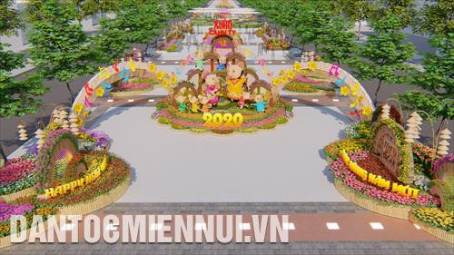 Phối cảnh cổng chào Đường Hoa Nguyễn Huệ Tết Canh Tý 2020. Ảnh: BTC