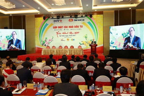 Thủ tướng Nguyễn Xuân Phúc phát biểu tại hội nghị. Ảnh: Thống Nhất - TTXVN