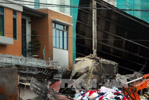 Hiện trường vụ cháy. Ảnh: Mạnh Linh-TTXVN