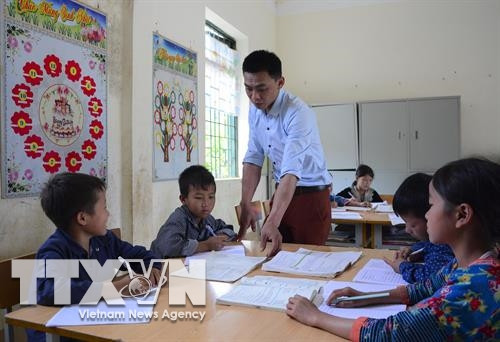 Giờ học tại trường tiểu học Chung Chải 2. Ảnh: Văn Dũng – TTXVN
