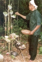 Mỗi mùa canh tác rẫy có nhiều lễ thức tôn giáo. Cũng như các tộc Thượng khác, người Hrê luôn hi vọng nhờ đó mùa màng sẽ tốt tươi, lúa nhiều, no ấm. Trong các lễ thức, bao giờ cũng có hiến tế đồ ăn thức uống cho thần linh, đặc biệt là tiết, gan và thịt con vật dùng để tế. Mỗi mùa canh tác rẫy có nhiều lễ thức tôn giáo. Cũng như các tộc Thượng khác, người Hrê luôn hi vọng nhờ đó mùa màng sẽ tốt tươi, lúa nhiều, no ấm. Trong các lễ thức, bao giờ cũng có hiến tế đồ ăn thức uống cho thần linh, đặc biệt là tiết, gan và thịt con vật dùng để tế.