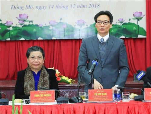 Phó Thủ tướng Chính phủ Vũ Đức Đam phát biểu tại hội thảo. Ảnh: Trọng Đạt – TTXVN