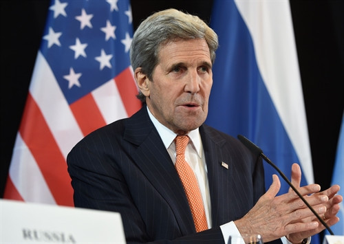 .Ngoại trưởng John Kerry tại cuộc họp báo ở Munich, miền nam nước Đức ngày 12/2. AFP/TTXVN