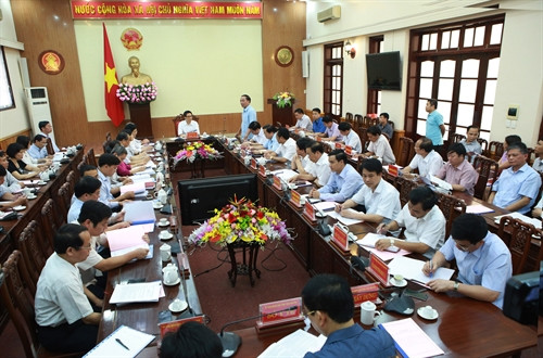 Quang cảnh buổi làm việc. Ảnh: Hoàng Hùng - TTXVN