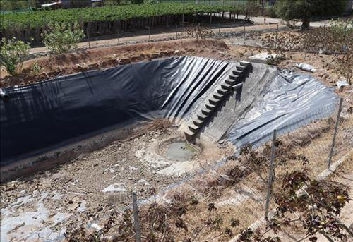 Ao chống hạn tạm thời tại khu vực hồ Ông Kinh, xã Nhơn Hải (Ninh Hải, Ninh Thuận) đã trơ đáy. Ảnh: Nguyễn Thành - TTXVN Ao chống hạn tạm thời tại khu vực hồ Ông Kinh, xã Nhơn Hải (Ninh Hải, Ninh Thuận) đã trơ đáy. Ảnh: Nguyễn Thành - TTXVN