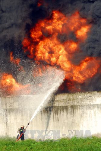 Hiện trường vụ cháy. Ảnh: Mạnh Linh – TTXVN