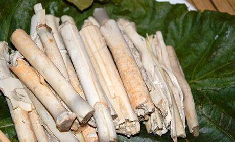 Đọt mây luộc.