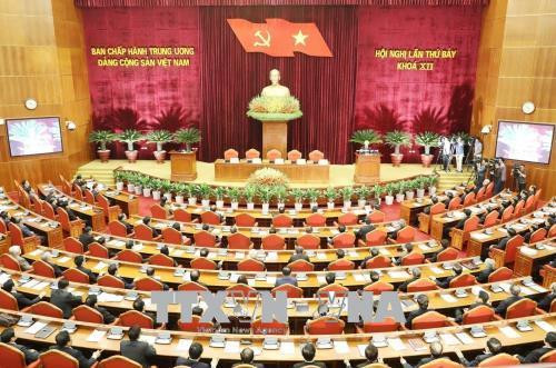 Quang cảnh Hội nghị Hội nghị Trung ương lần thứ bảy Khóa XII. Ảnh: Trí Dũng –TTXVN