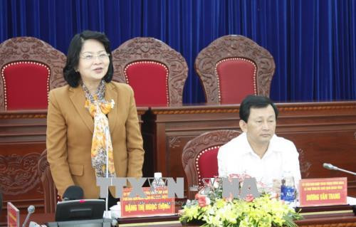 Phó Chủ tịch nước Đặng Thị Ngọc Thịnh phát biểu tại buổi làm việc. Ảnh: Hoài Nam – TTXVN Phó Chủ tịch nước Đặng Thị Ngọc Thịnh phát biểu tại buổi làm việc. Ảnh: Hoài Nam – TTXVN