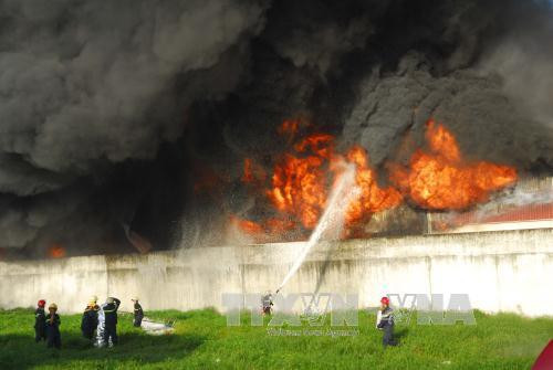 Hiện trường vụ cháy. Ảnh: Mạnh Linh – TTXVN