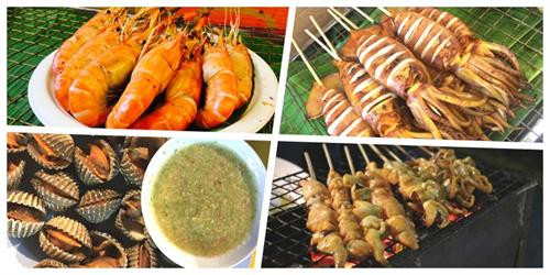 Hấp dẫn các món nướng được bày biện bắt mắt trên đường phố ở Thái Lan Hấp dẫn các món nướng được bày biện bắt mắt trên đường phố ở Thái Lan