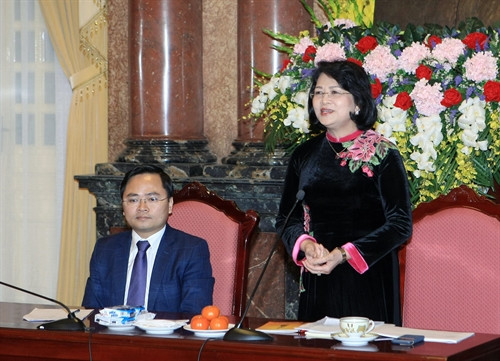 Phó Chủ tịch nước Đặng Thị Ngọc Thịnh phát biểu. Ảnh: Phạm Kiên – TTXVN