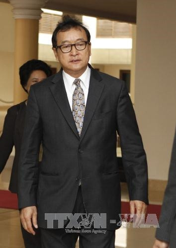 Ông Sam Rainsy tại Phnompenh ngày 19/12/2014. AFP/TTXVN.