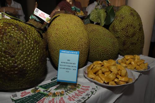 Một số sản phẩm nông nghiệp tiêu biểu của thị xã Sơn Tây được giới thiệu tại Hội thảo.