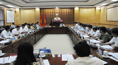 Quàn cảnh buổi làm việc. Ảnh: Nguyễn Công Hải -TTXVN