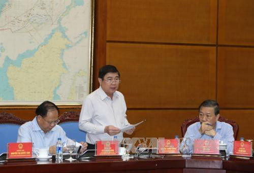 Đồng chí Nguyễn Thành Phong, Uỷ viên Trung ương Đảng, Chủ tịch UBND Thành phố Hồ Chí Minh phát biểu. Ảnh: Thống Nhất –TTXVN