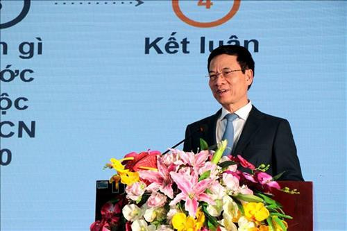 Bộ trưởng Thông tin và truyền thông Nguyễn Mạnh Hùng nói chuyện tại lễ khai trương. Ảnh: Vũ Hoàng Giang - TTXVN Bộ trưởng Thông tin và truyền thông Nguyễn Mạnh Hùng nói chuyện tại lễ khai trương. Ảnh: Vũ Hoàng Giang - TTXVN