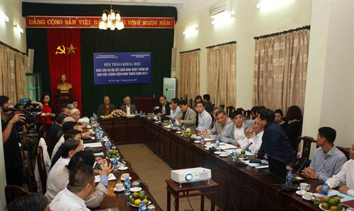 Hội thảo có sự tham gia của đại diện nhiều cơ quan Trung ương, Tp Hà Nội và các nhà khoa học. Ảnh: Thanh Tùng-TTXVN Hội thảo có sự tham gia của đại diện nhiều cơ quan Trung ương, Tp Hà Nội và các nhà khoa học. Ảnh: Thanh Tùng-TTXVN