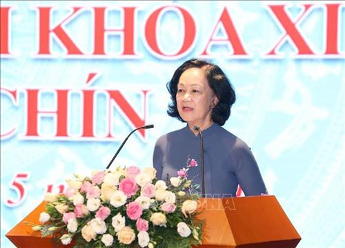 Đồng chí Trương Thị Mai, Ủy viên Bộ Chính trị, Bí thư Trung ương Đảng, Trưởng Ban Dân vận Trung ương phát biểu tại Hội nghị. Ảnh: Phương Hoa – TTXVN Đồng chí Trương Thị Mai, Ủy viên Bộ Chính trị, Bí thư Trung ương Đảng, Trưởng Ban Dân vận Trung ương phát biểu tại Hội nghị. Ảnh: Phương Hoa – TTXVN