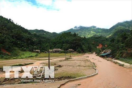 Lũ ống đã khiến nhiều công trình của xã Bản Rịa, huyện Quang Bình, tỉnh Hà Giang bị hư hỏng nặng. Ảnh: Trung Hậu - TTXVN