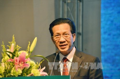 Đại sứ Việt Nam tại Campuchia Thạch Dư phát biểu tại buổi lễ. Ảnh: Chanh Đa - Phóng viên TTXVN tại Campuchia