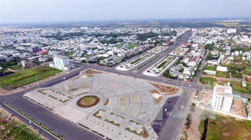 Một góc khu lấn biển thành phố Rạch Giá (Kiên Giang). Ảnh: Mạnh Linh-TTXVN