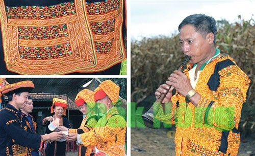 Hoa văn trên trang phục Dao là tổng thể hình tượng thiên nhiên, tín ngưỡng thần linh và tổ tiên, trong đó hoa văn hình tam giác, cái răng, hàng rào, ngôi sao tám cánh giúp lưu giữ linh hồn tốt, xua đuổi tà ma