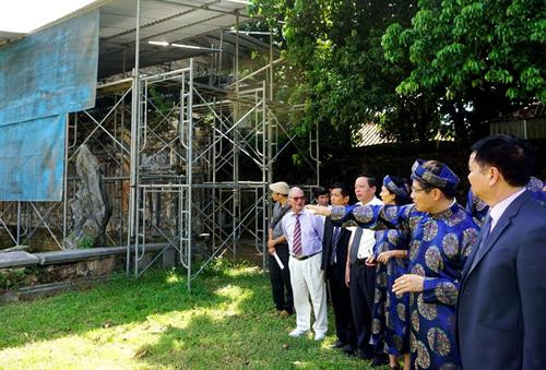 Giới thiệu công trình, dự án tại buổi lễ. Ảnh: Quốc Việt - TTXVN