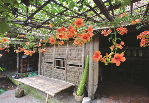 Khung cảnh của một gia đình trong làng