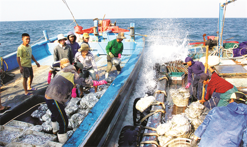 Tàu hậu cần đồng hành cùng ngư dân bám biển Tàu hậu cần đồng hành cùng ngư dân bám biển