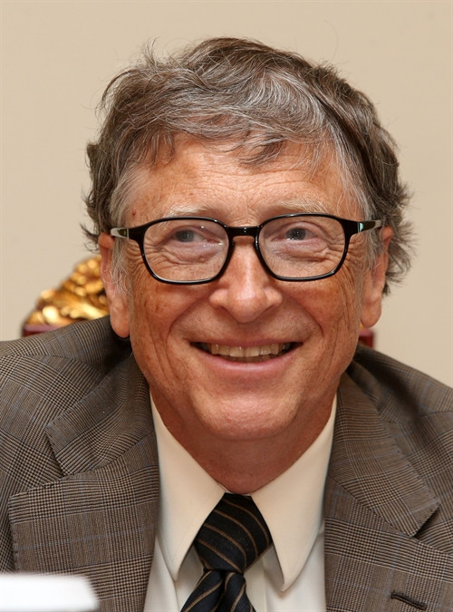 Nhà sáng lập Microsoft Bill Gates trong một cuộc họp báo tại Doha, Qatar, ngày 13/4. AFP/TTXVN