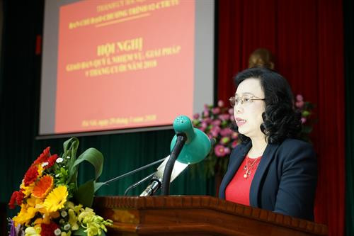 Phó Bí thư Thường trực Thành ủy Hà Nội Ngô Thị Thanh Hằng phát biểu chỉ đạo Hội nghị.