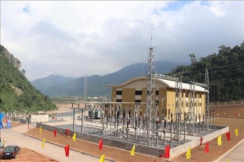 Nhà máy Thủy điện Đakrông 4 trong ngày khánh thành. Ảnh: Nguyên Lý-TTXVN