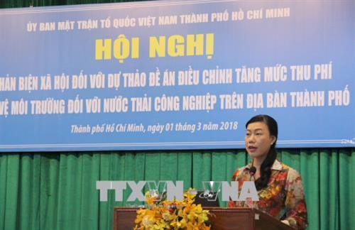 Bà Triệu Lệ Khánh, Phó Chủ tịch Ủy ban Mặt trận Tổ quốc Việt Nam Thành phố Hồ Chí Minh phát biểu tại hội nghị. Ảnh: Xuân Dự - TTXVN Bà Triệu Lệ Khánh, Phó Chủ tịch Ủy ban Mặt trận Tổ quốc Việt Nam Thành phố Hồ Chí Minh phát biểu tại hội nghị. Ảnh: Xuân Dự - TTXVN