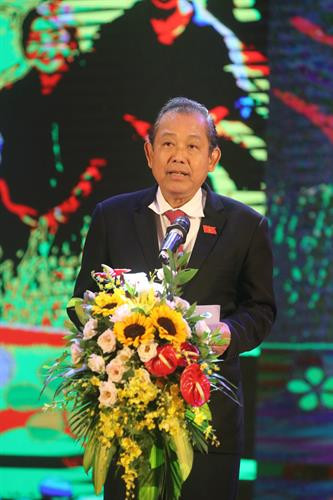 Phó Thủ tướng Thường trực Chính phủ Trương Hòa Bình phát biểu tại Lễ tuyên dương. Ảnh: Nam Sương Phó Thủ tướng Thường trực Chính phủ Trương Hòa Bình phát biểu tại Lễ tuyên dương. Ảnh: Nam Sương